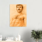 The Moustache, Gay Men's Art Print wall art print from JMH Prints