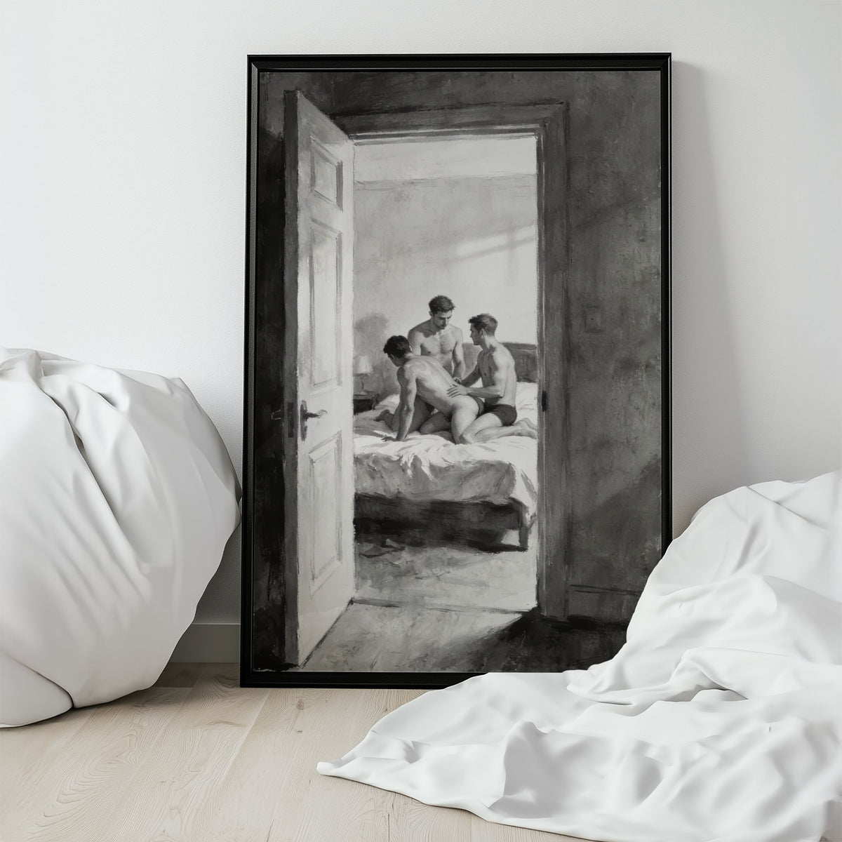 Bedroom Threesome, 18+ Art Print wall art print from JMH Prints