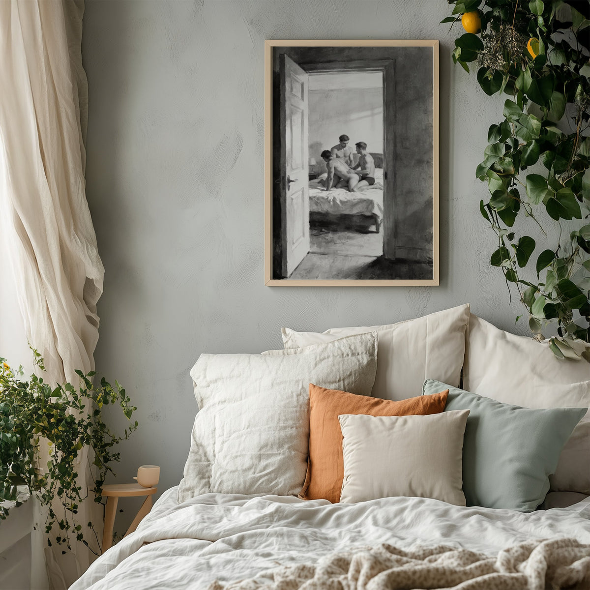 Bedroom Threesome — 18+ Art Print