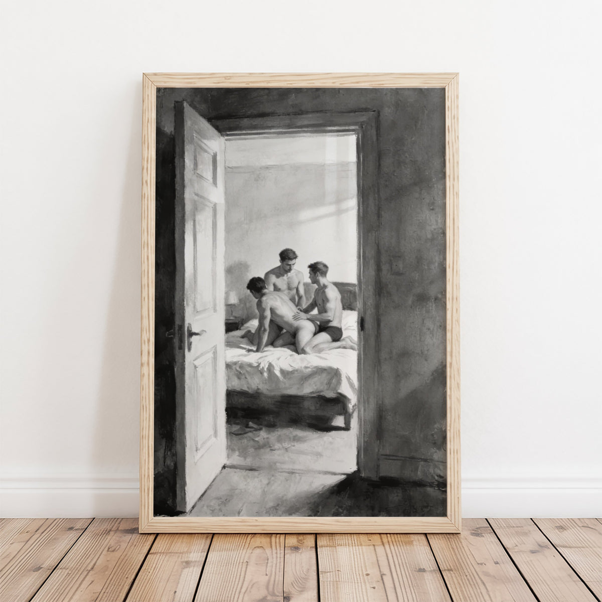 Bedroom Threesome — 18+ Art Print