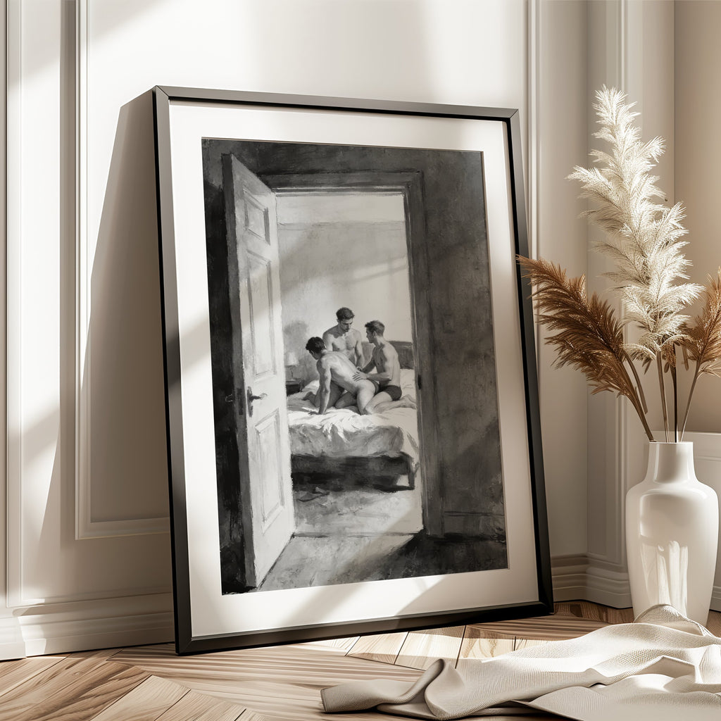 Bedroom Threesome — 18+ Art Print