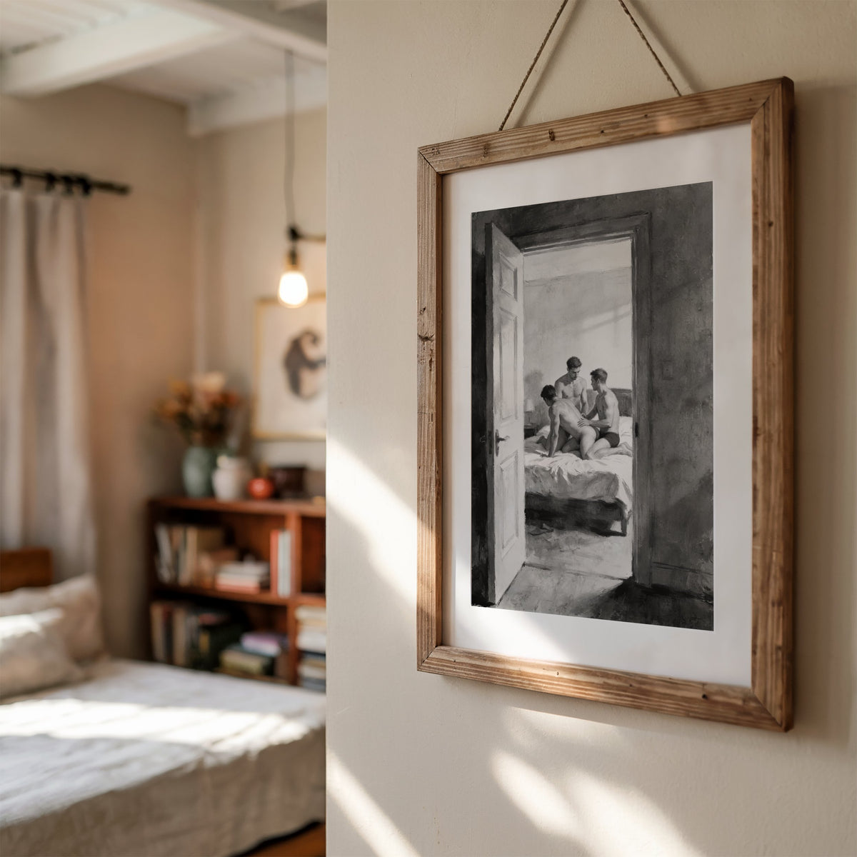 Bedroom Threesome — 18+ Art Print