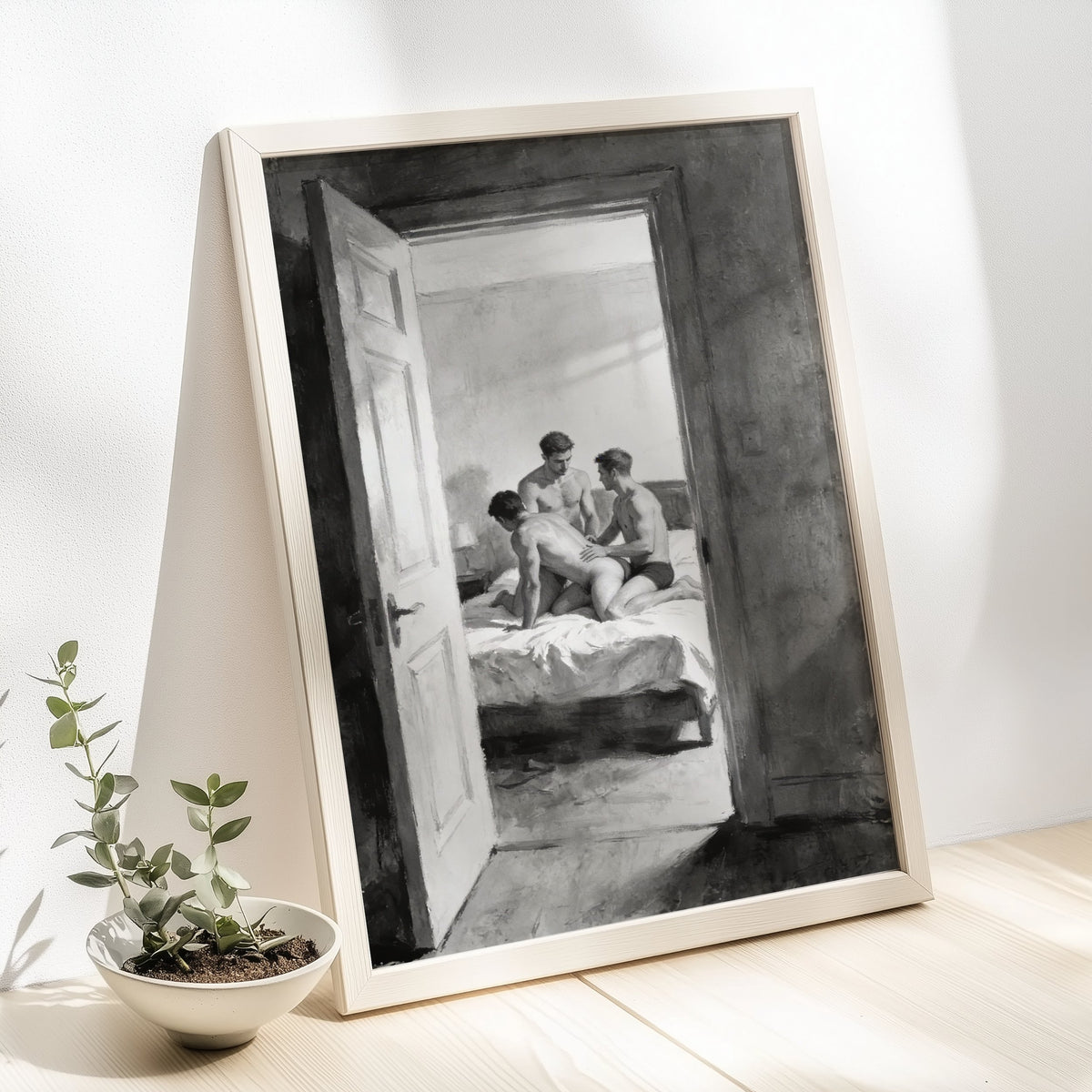 Bedroom Threesome — 18+ Art Print