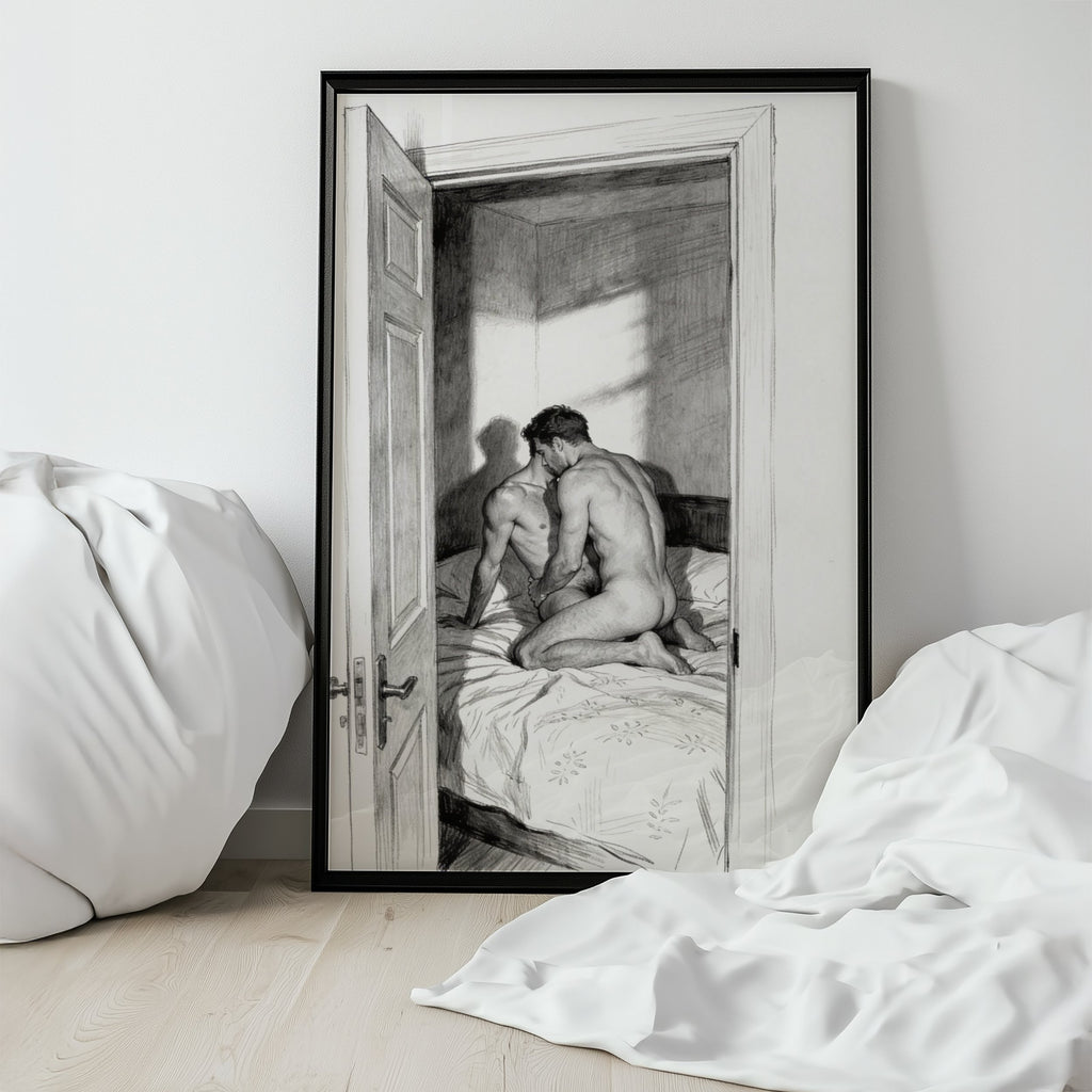 Queer Bedroom, 18+ Men's Art Print wall art print from JMH Prints