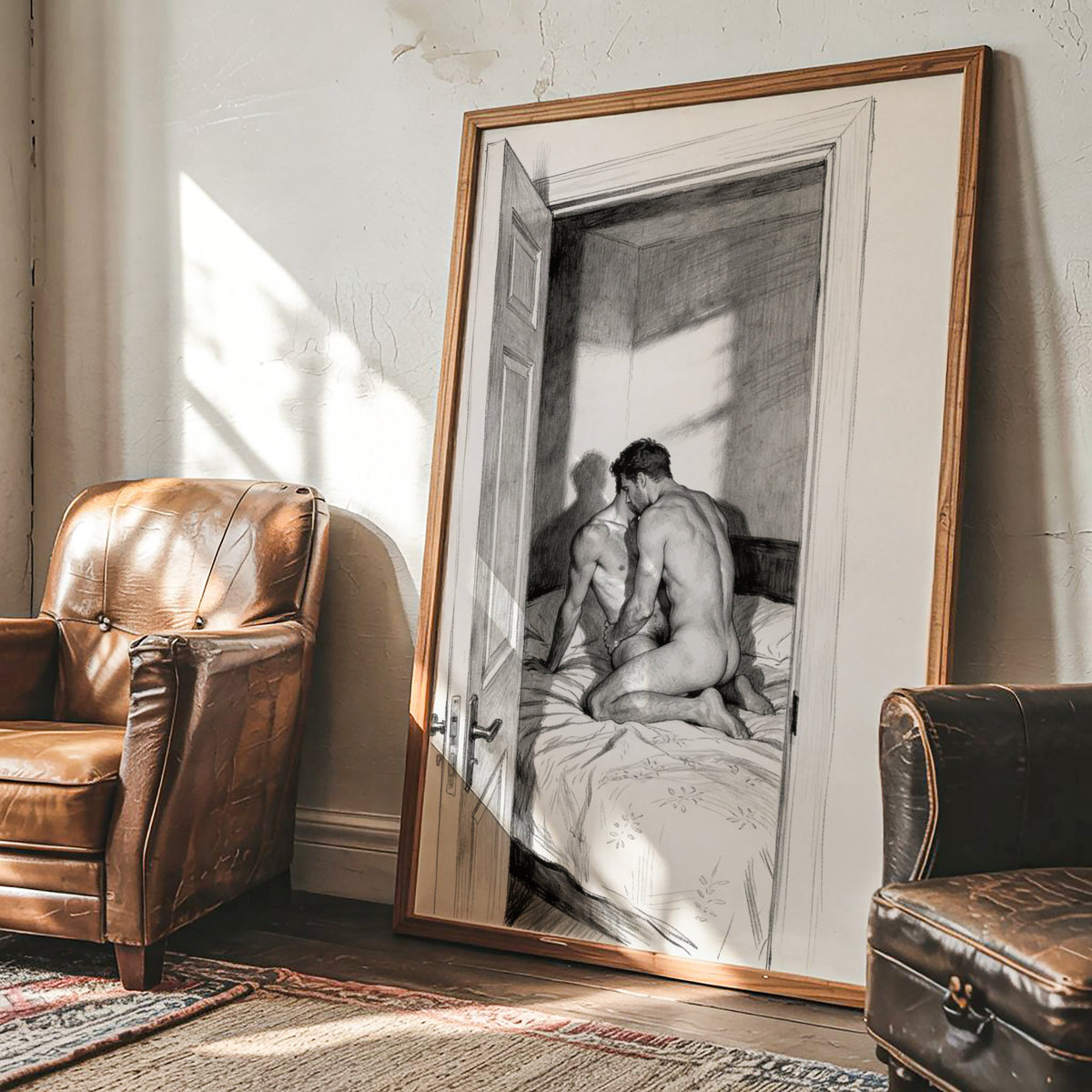 Queer Bedroom — 18+ Men's Art Print