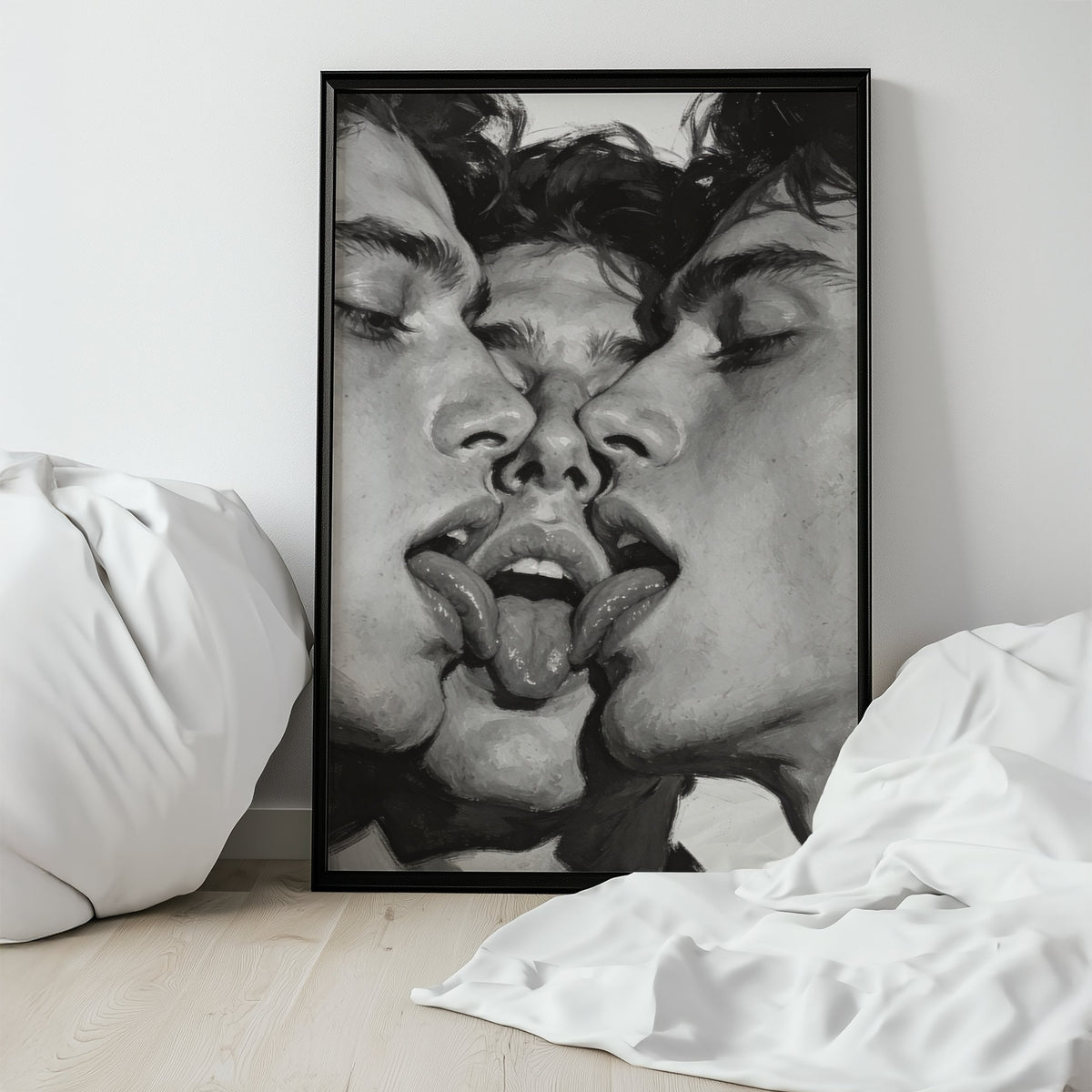Three-Way Kiss — Queer Art Print