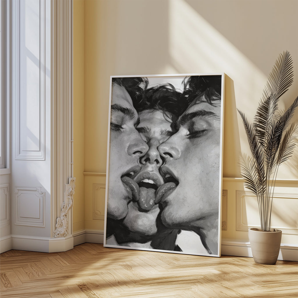 Three-Way Kiss — Queer Art Print