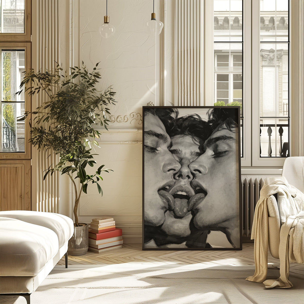 Three-Way Kiss — Queer Art Print