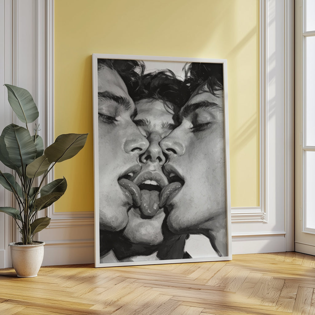 Three-Way Kiss — Queer Art Print