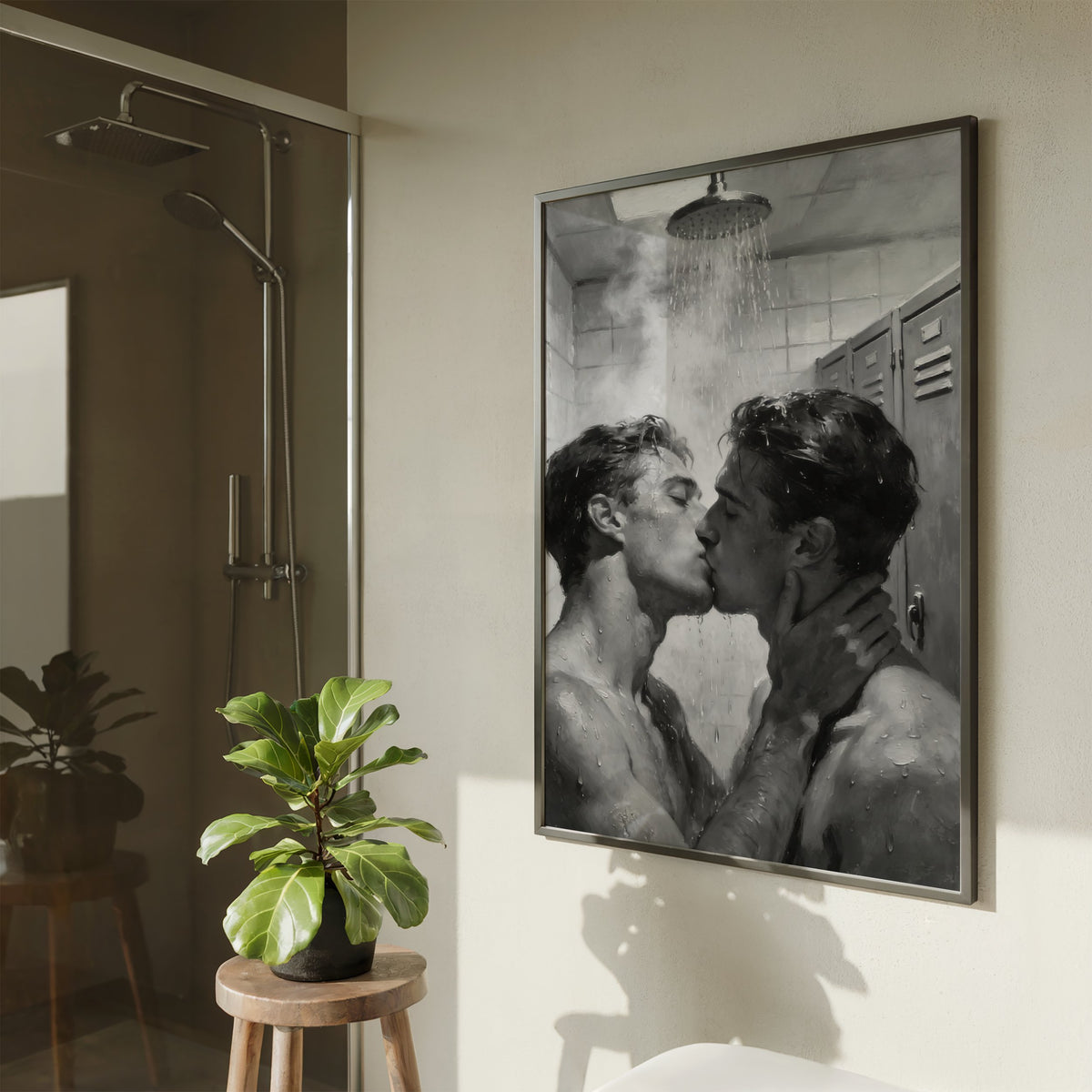 Shower Kiss — Queer Couple Art Print