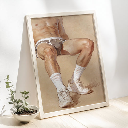 Briefs & Trainers, 18+ Men's Art Print wall art print from JMH Prints