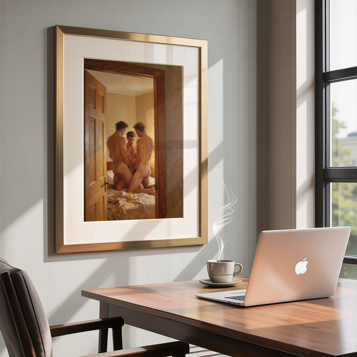 Nude Men In Erotic Threesome