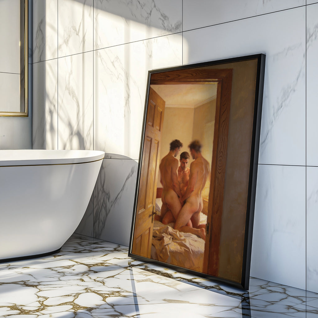 Nude Men In Erotic Threesome