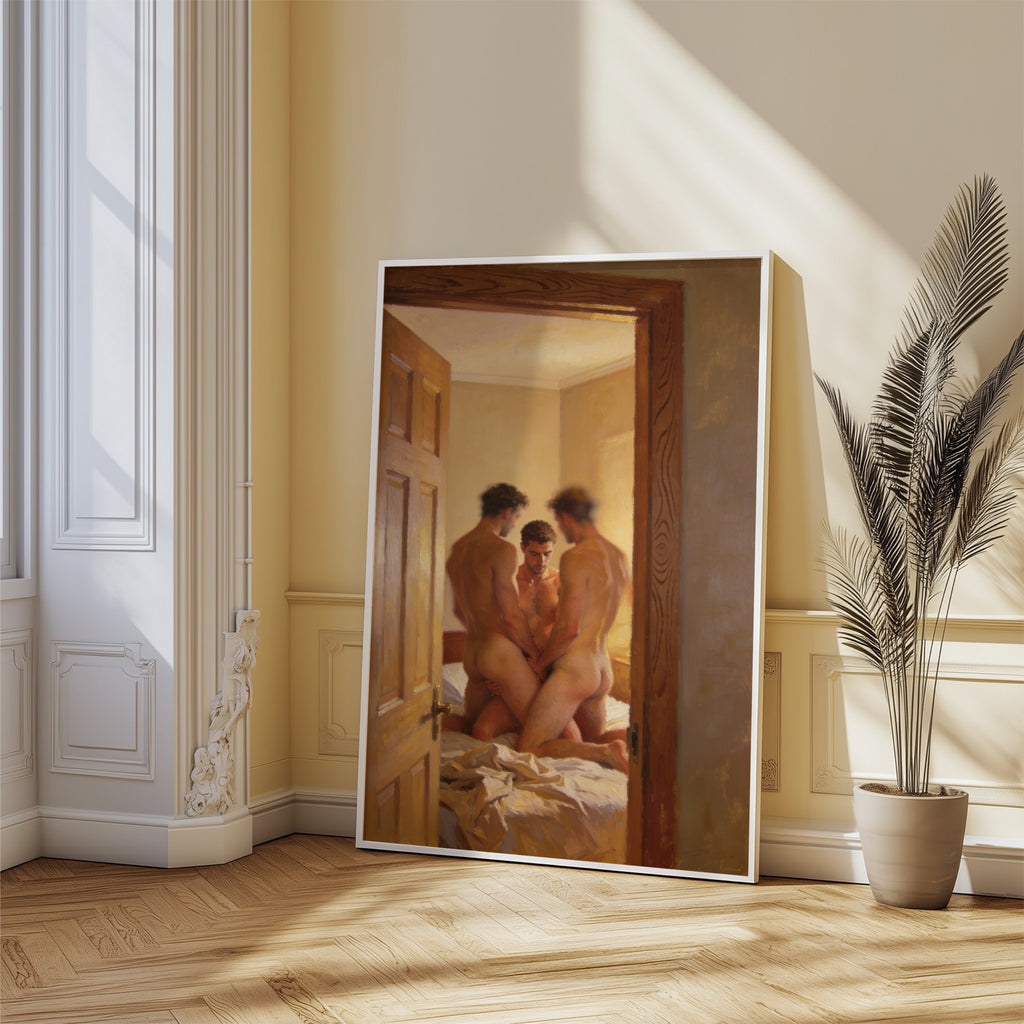Nude Men In Erotic Threesome