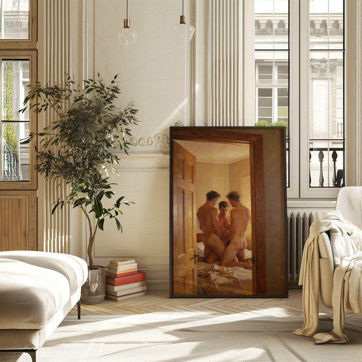 Nude Men In Erotic Threesome