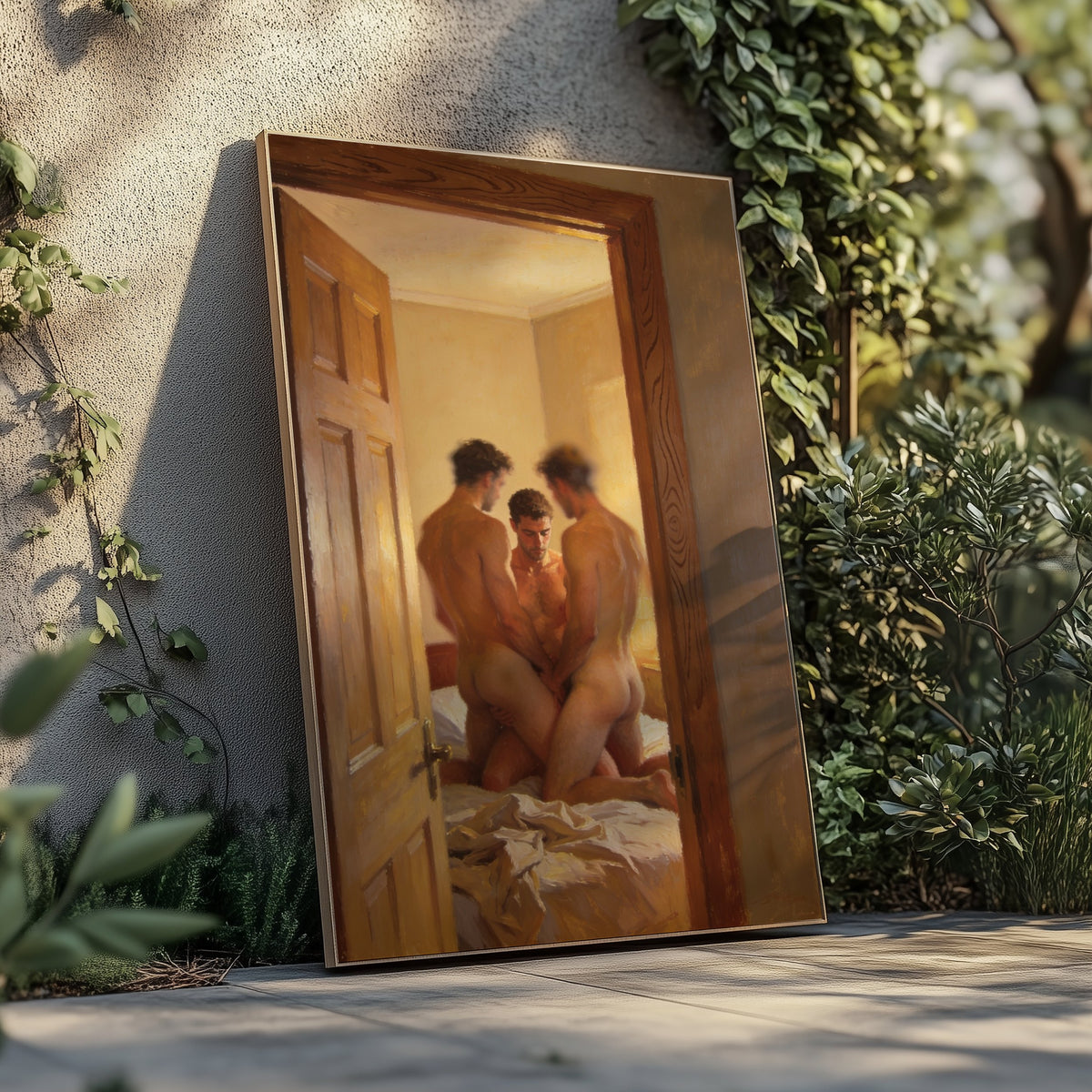 Nude Men In Erotic Threesome