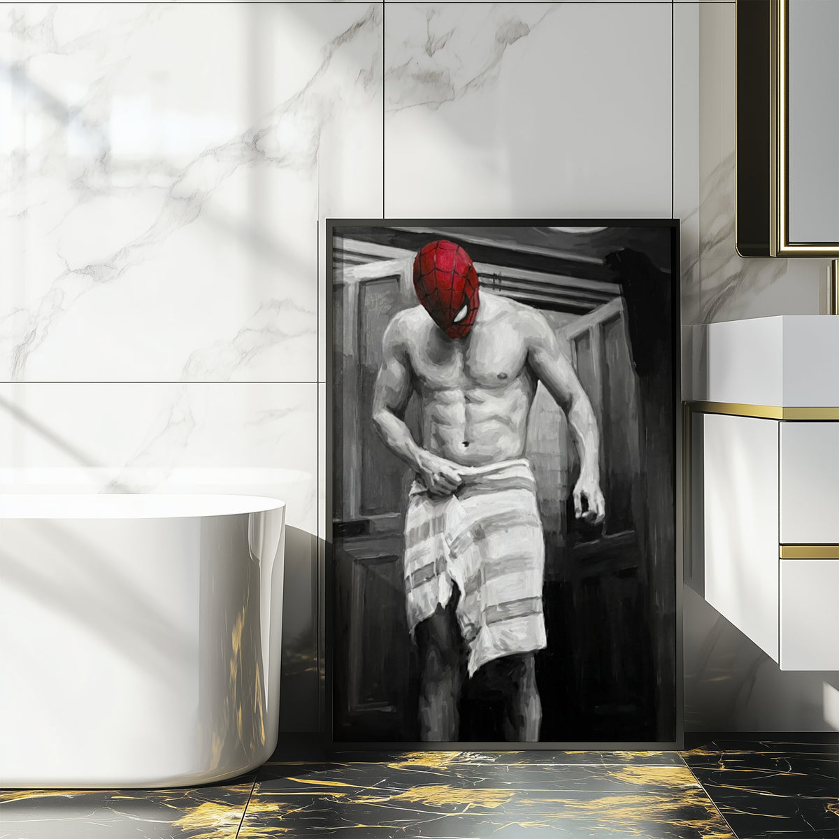 Spider-Man Sauna Scene B&W
