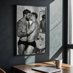 The Bathroom Kiss — Queer Couple Art Print