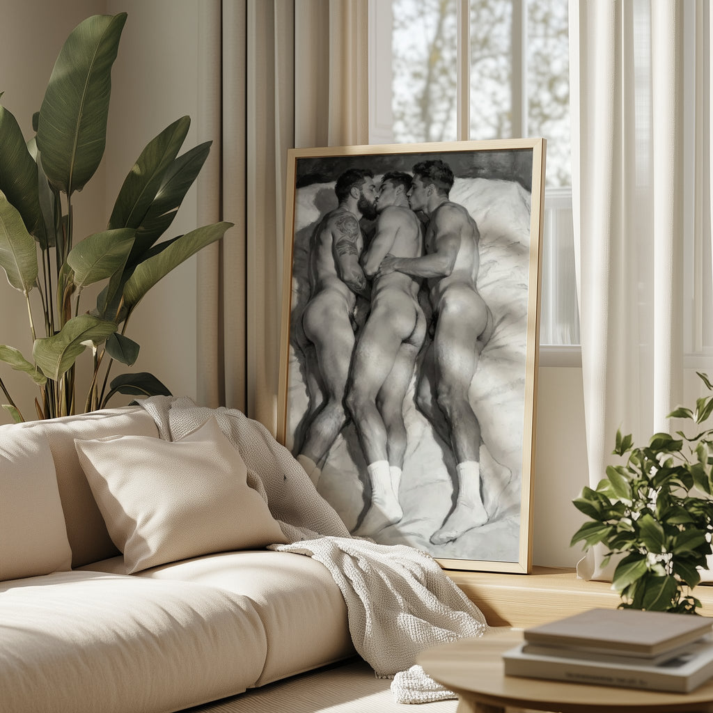 Threesome, 18+ Gay Art Print wall art print from JMH Prints