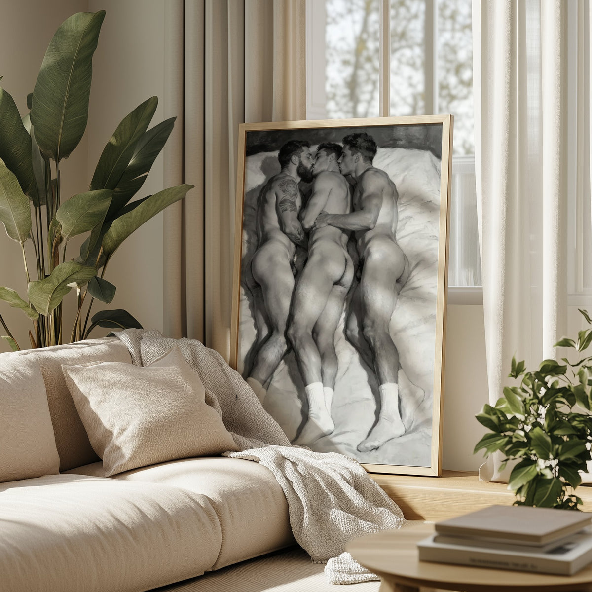 Threesome, 18+ Gay Art Print wall art print from JMH Prints