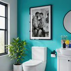 The Bathroom Kiss — Queer Couple Art Print