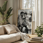 The Bathroom Kiss, Queer Couple Art Print wall art print from JMH Prints