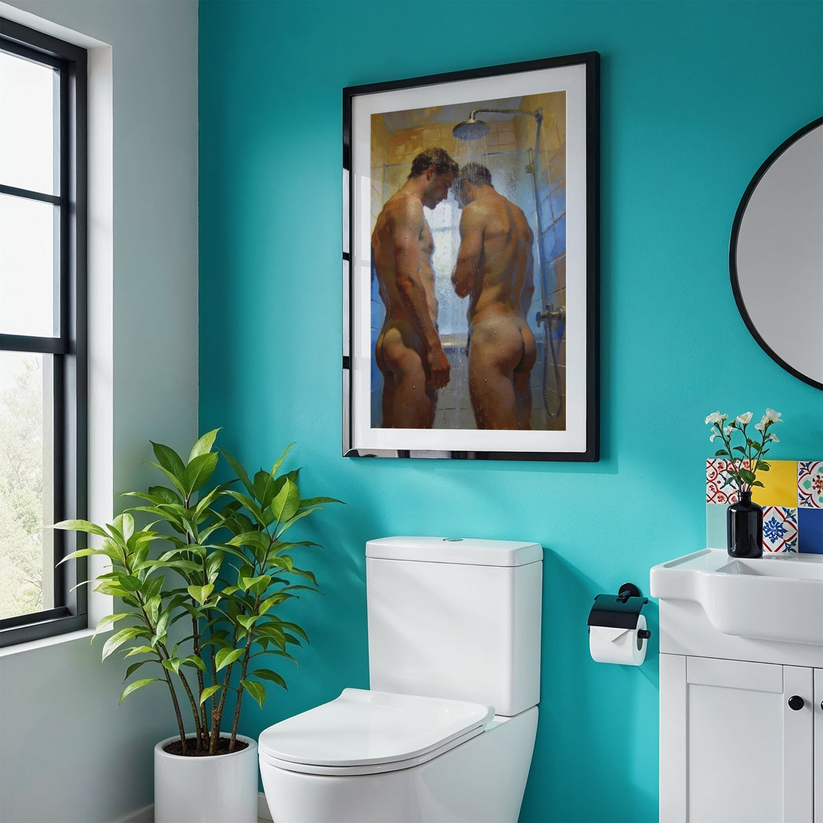 Men in the Shower — 18+ Art Print