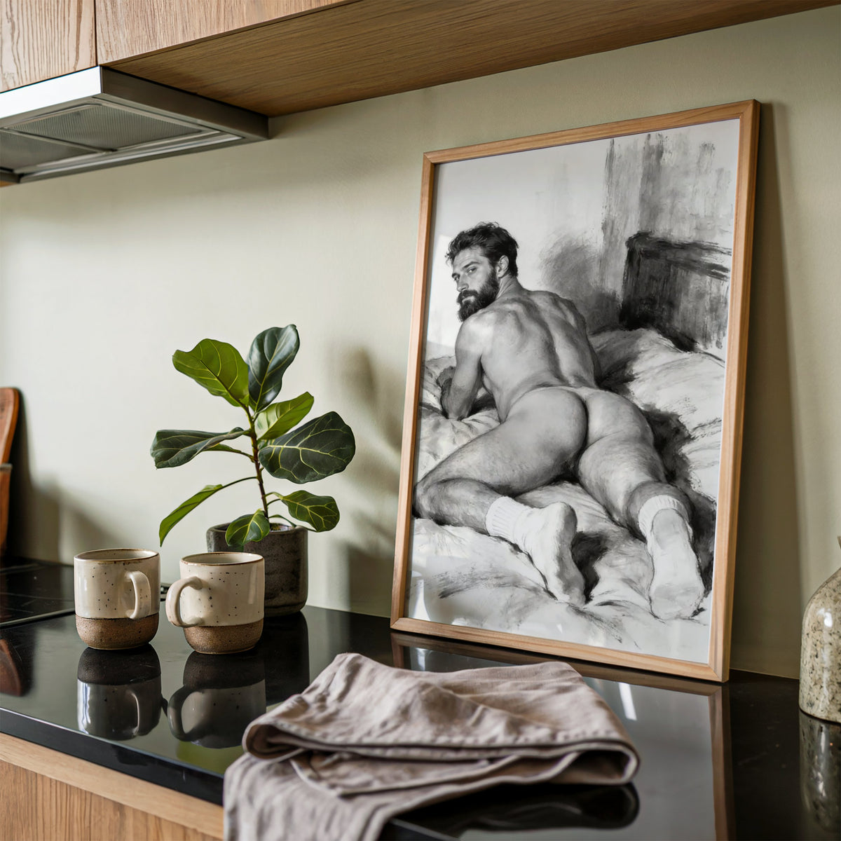 Man on the Bed — 18+ Men's Art Print