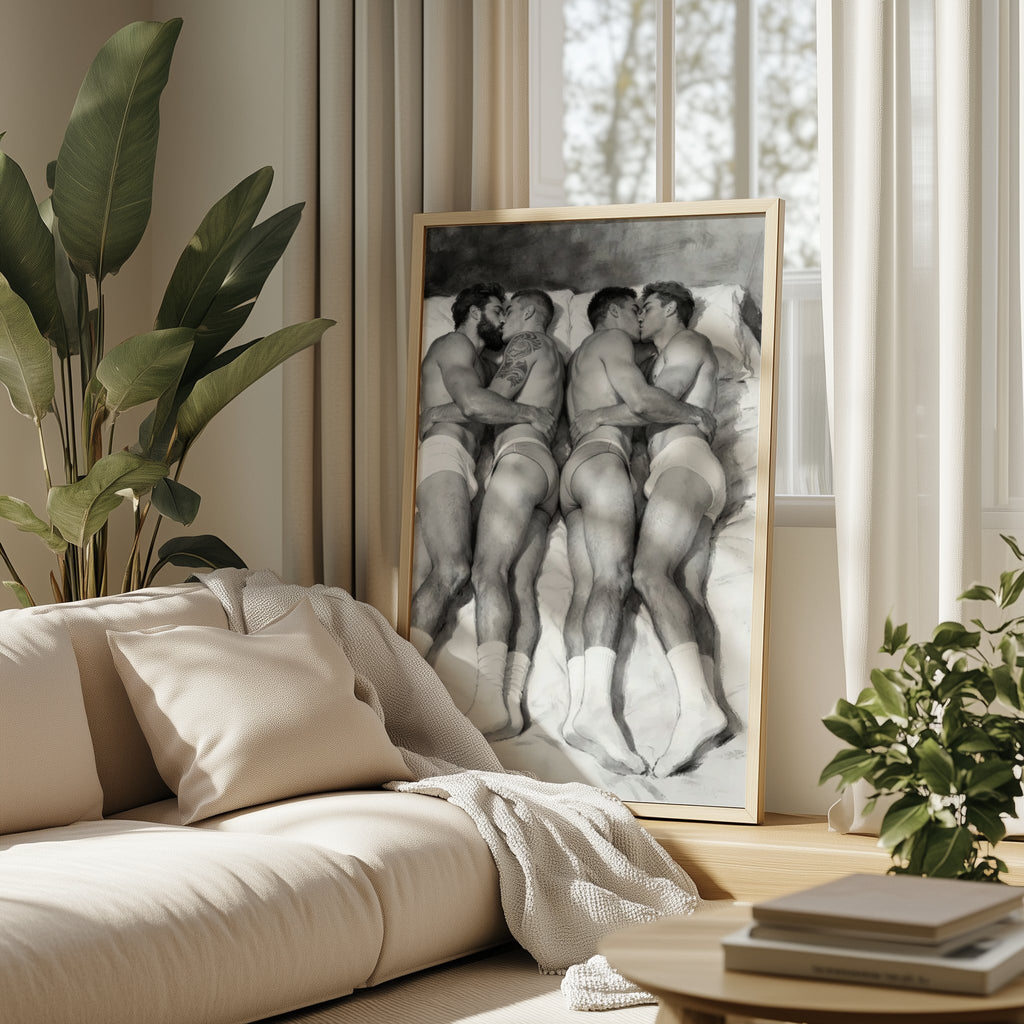 Foursome — 18+ Black & White Gay Art