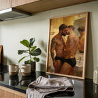 The Bathroom Kiss — Queer Couple Art Print