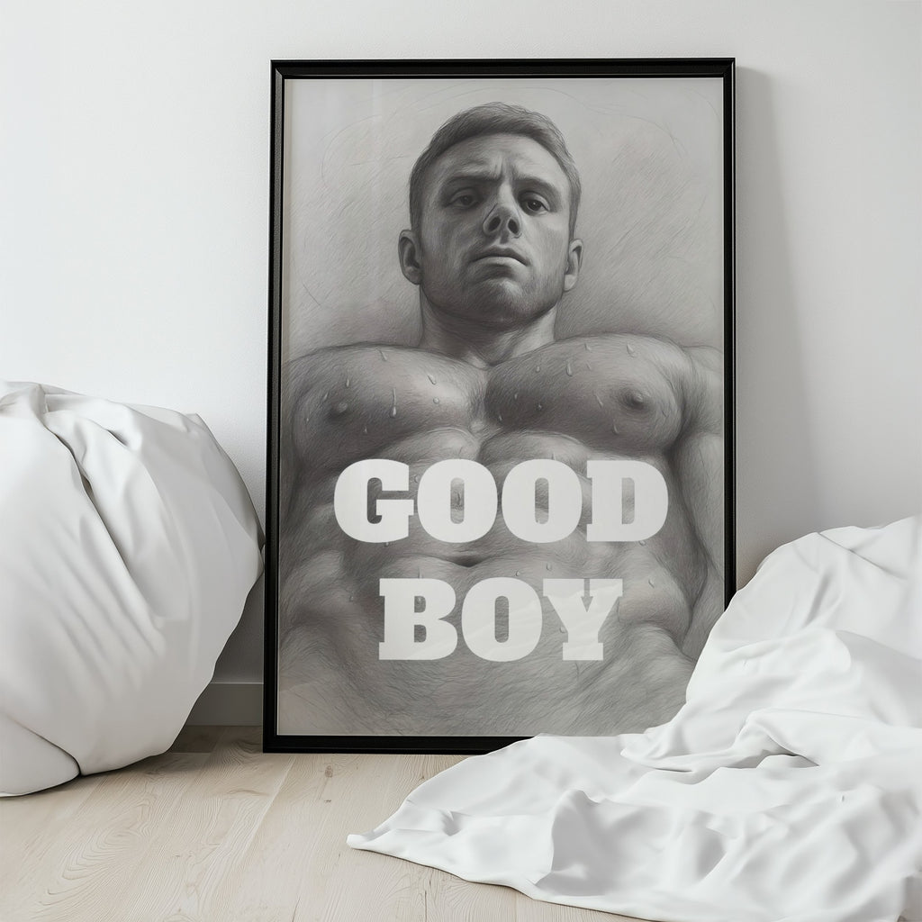 Good Boy Torso, Queer Men's Art Print wall art print from JMH Prints