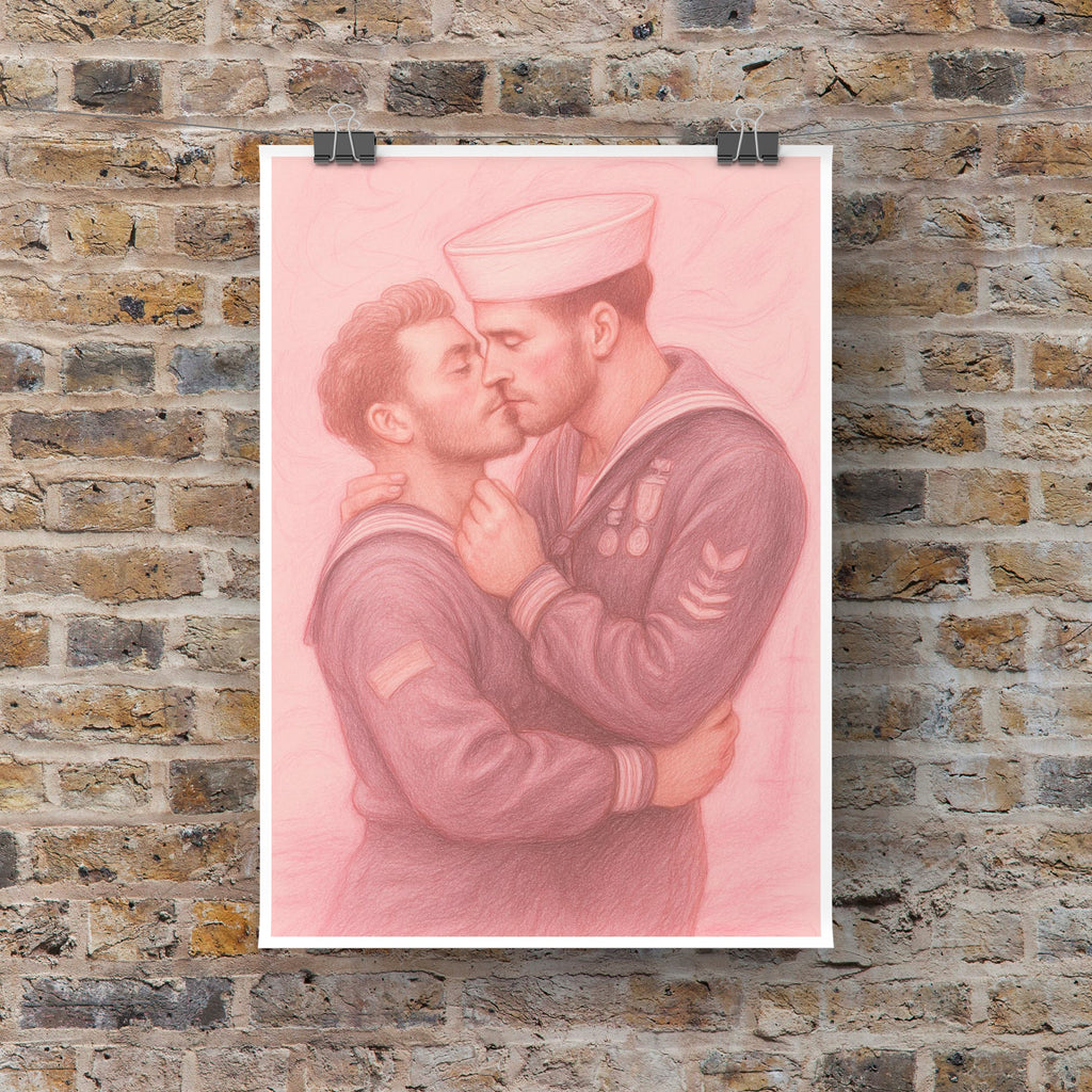 Pink Sailors, Queer Couple Art Print wall art print from JMH Prints