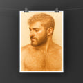 The Bearded Man, Gay Men's Art Print wall art print from JMH Prints