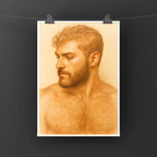 The Bearded Man, Gay Men's Art Print wall art print from JMH Prints
