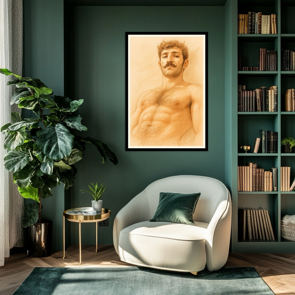 The Moustache — Gay Men's Art Print