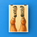 Orange F**K Socks Queer, JMH Prints wall art print from JMH Prints