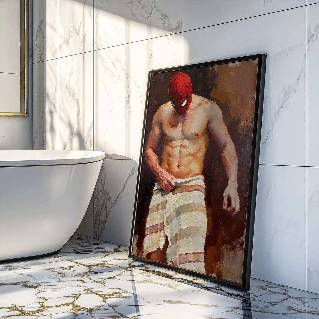 Spider-Man Sauna Scene, JMH Prints wall art print from JMH Prints