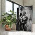 Shower Kiss, Queer Couple Art Print wall art print from JMH Prints