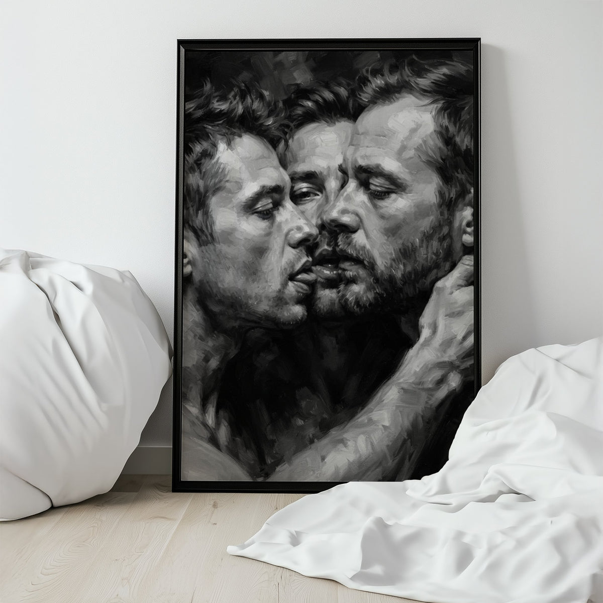 Three-Way Kiss — 18+ Queer Art Print