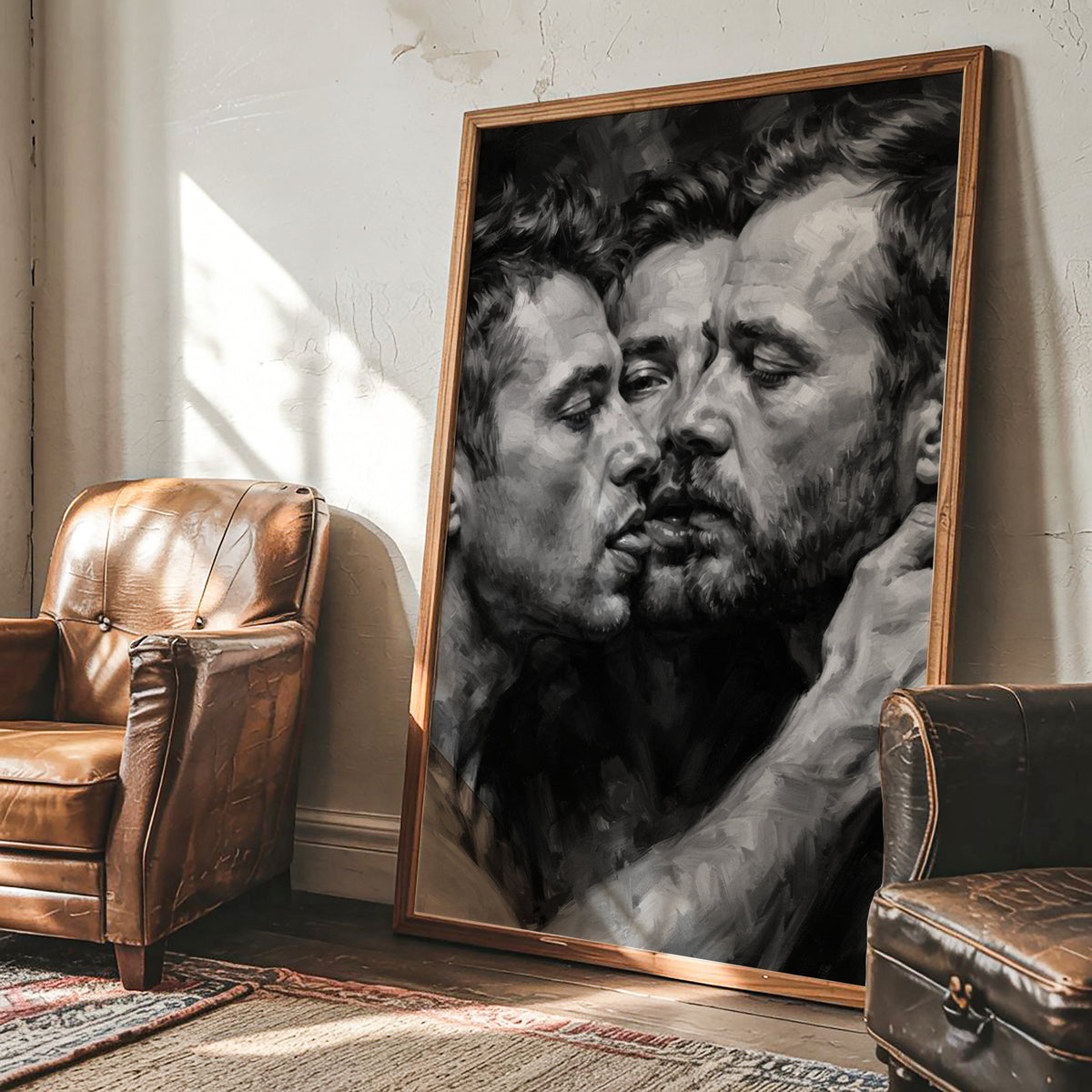 Three-Way Kiss — 18+ Queer Art Print