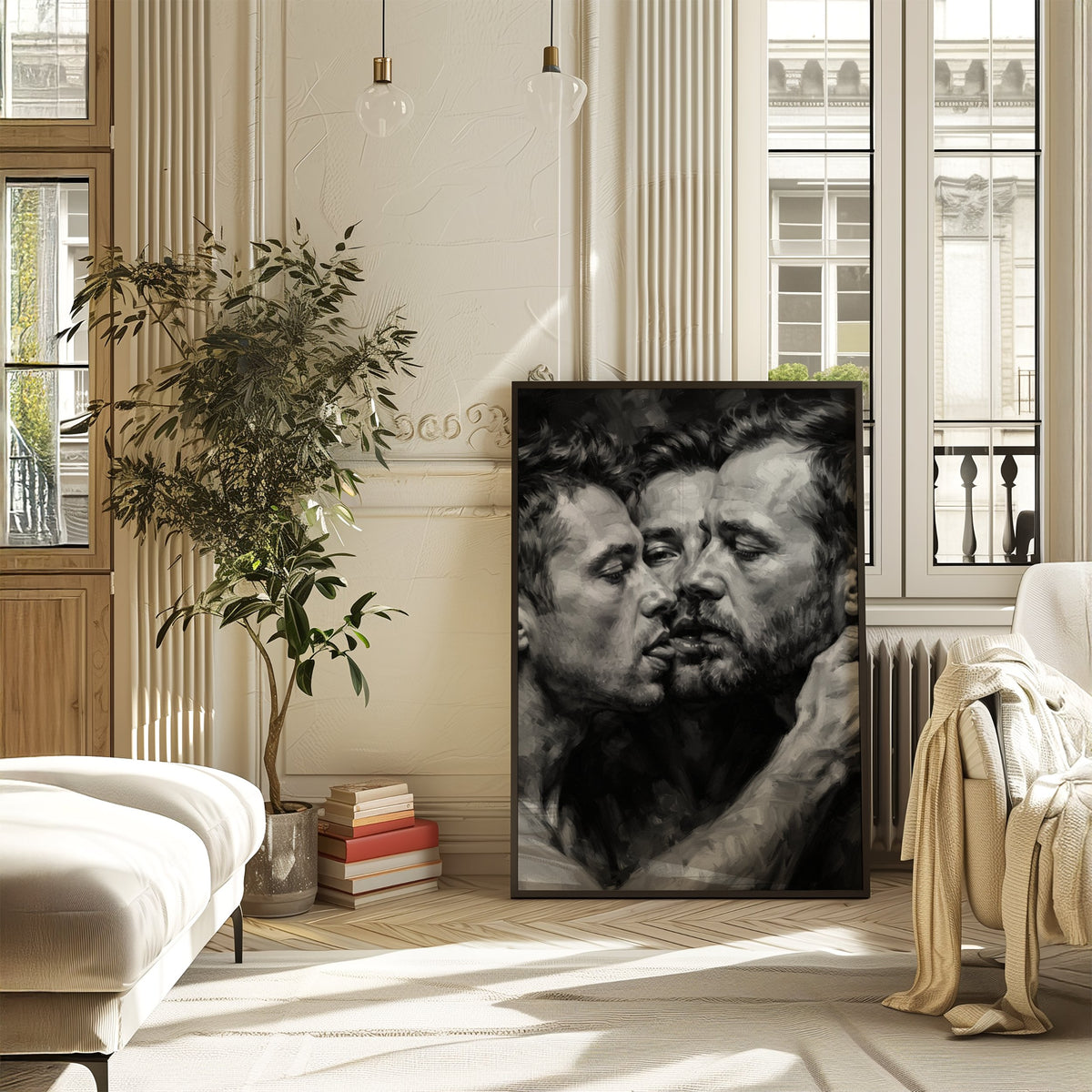 Three-Way Kiss — 18+ Queer Art Print