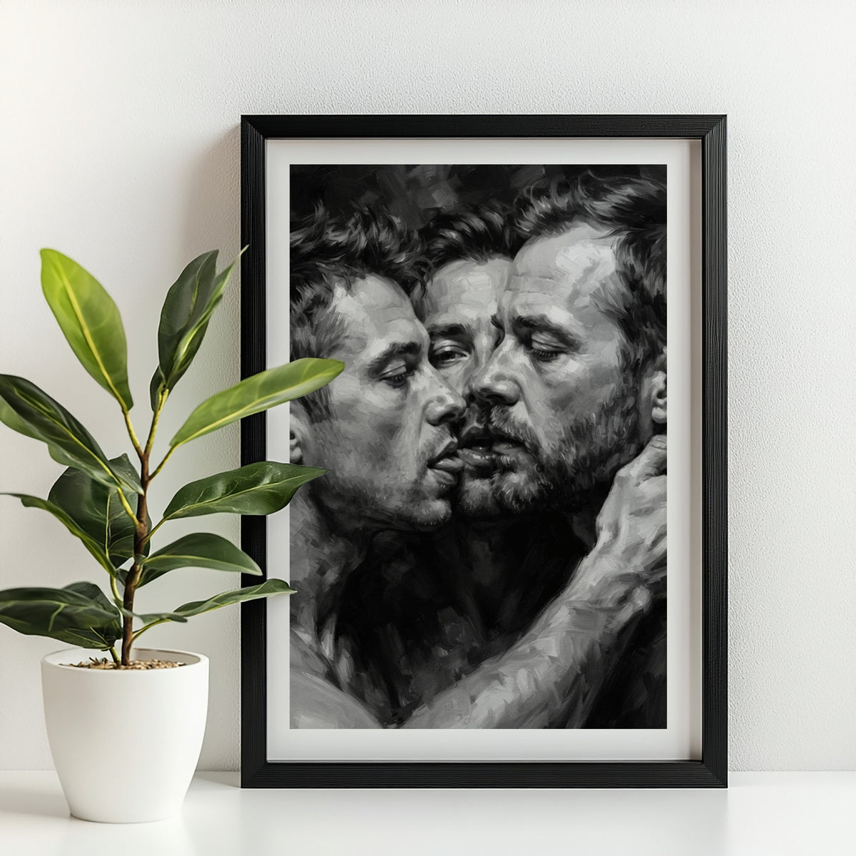 Three-Way Kiss — 18+ Queer Art Print