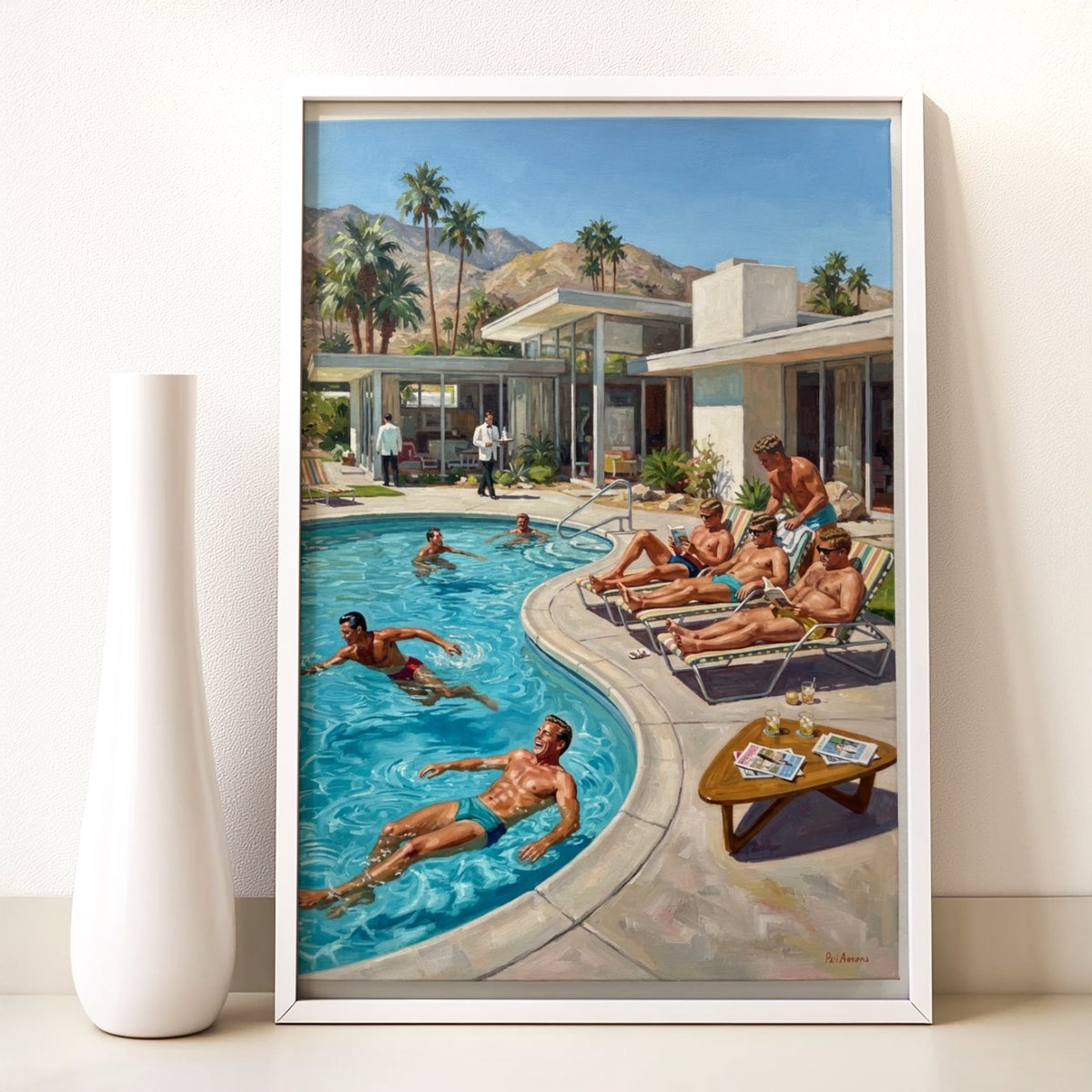 Poolside, Vintage Queer Art Print wall art print from JMH Prints
