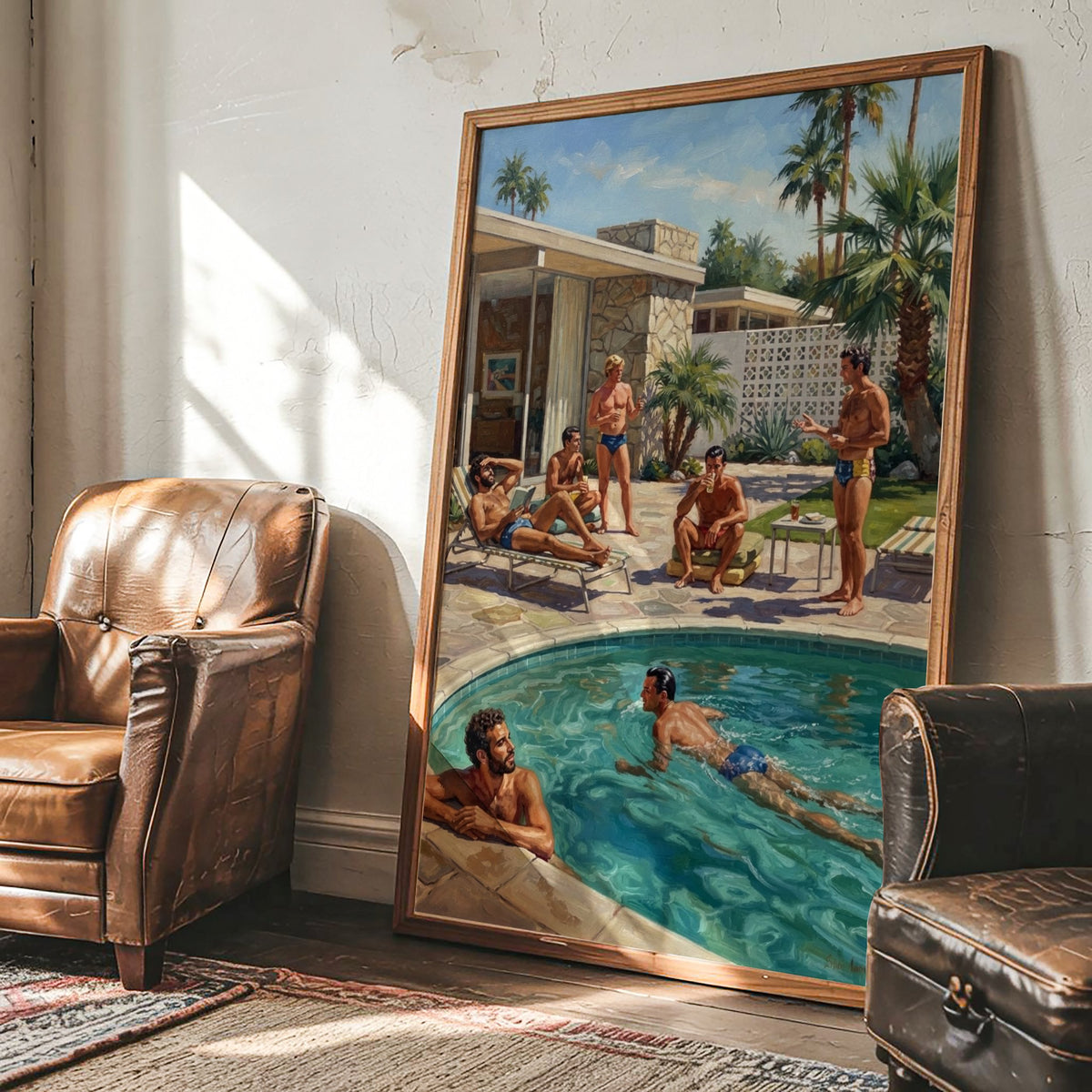 Vintage Pool Party, Queer Art Print wall art print from JMH Prints