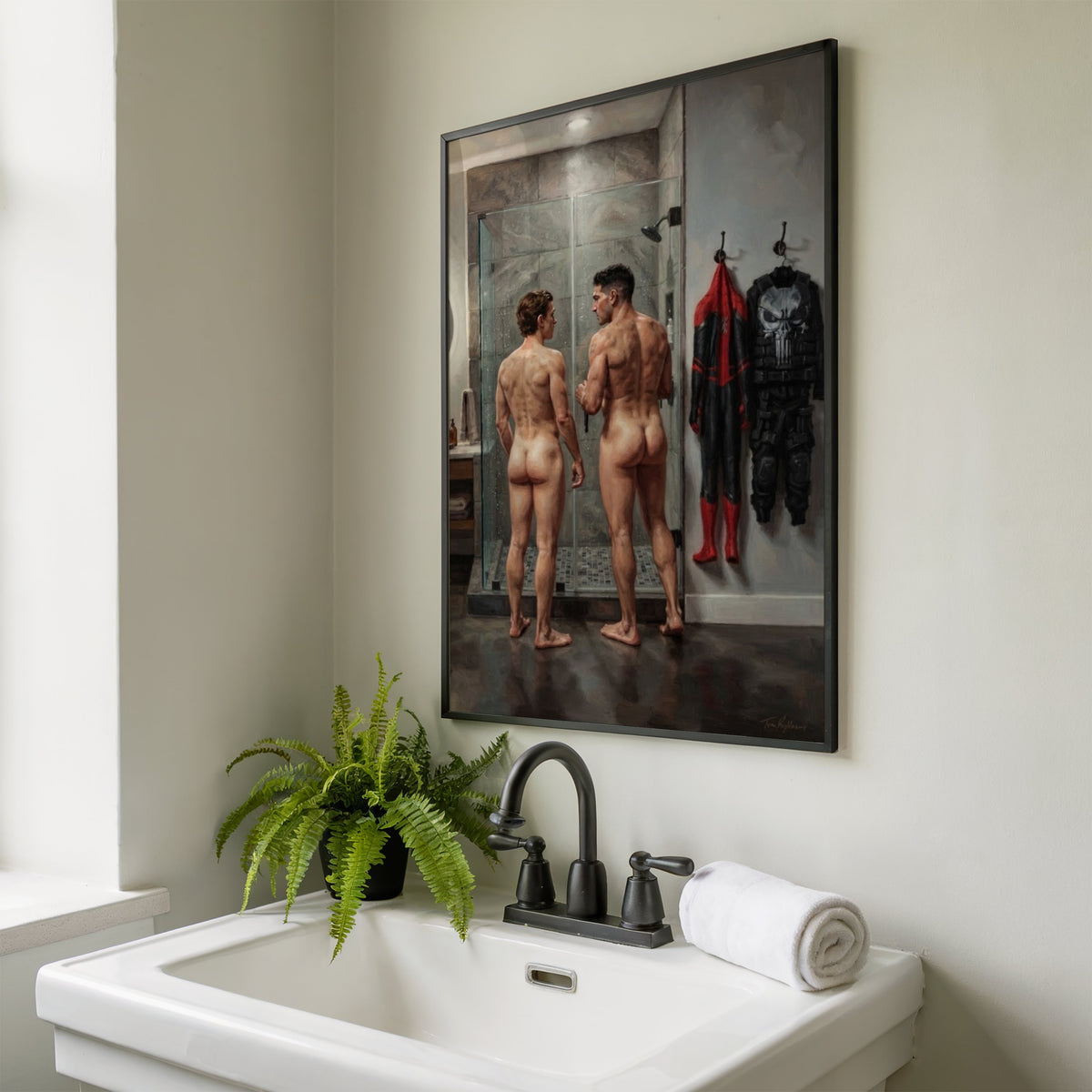 Tom Holland Spider-man and Punisher Shower