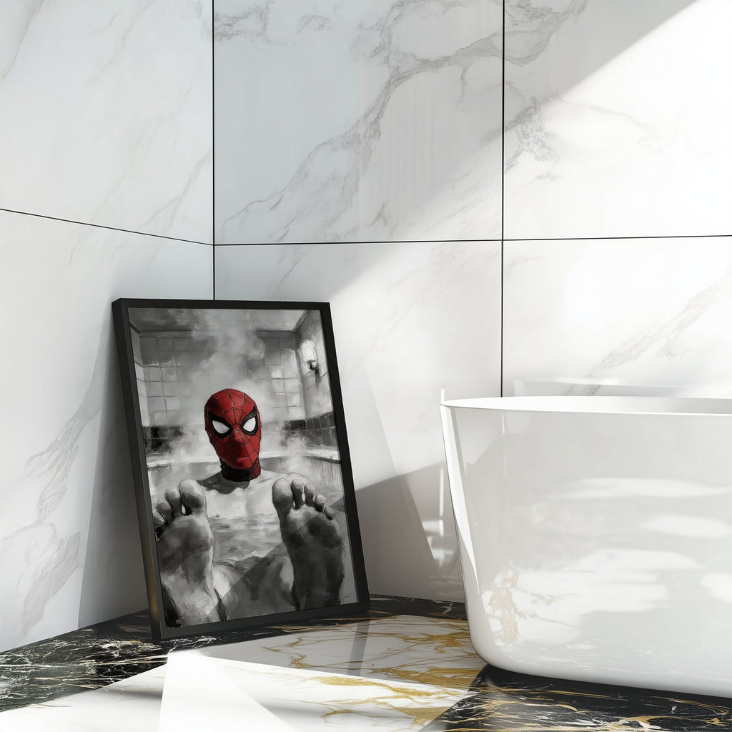 Spider-Man Sauna Scene B&W