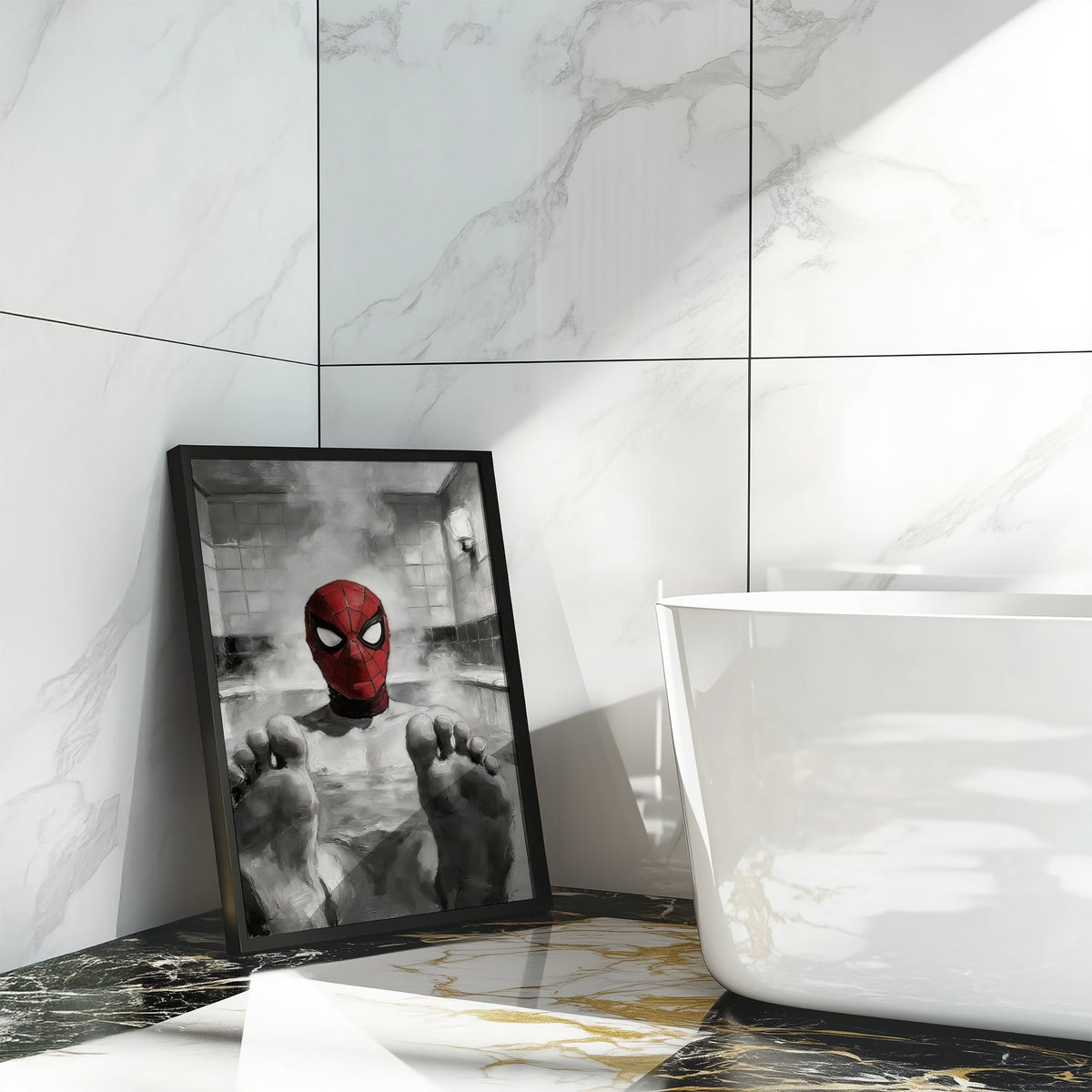 Spider-Man Sauna Scene B&W