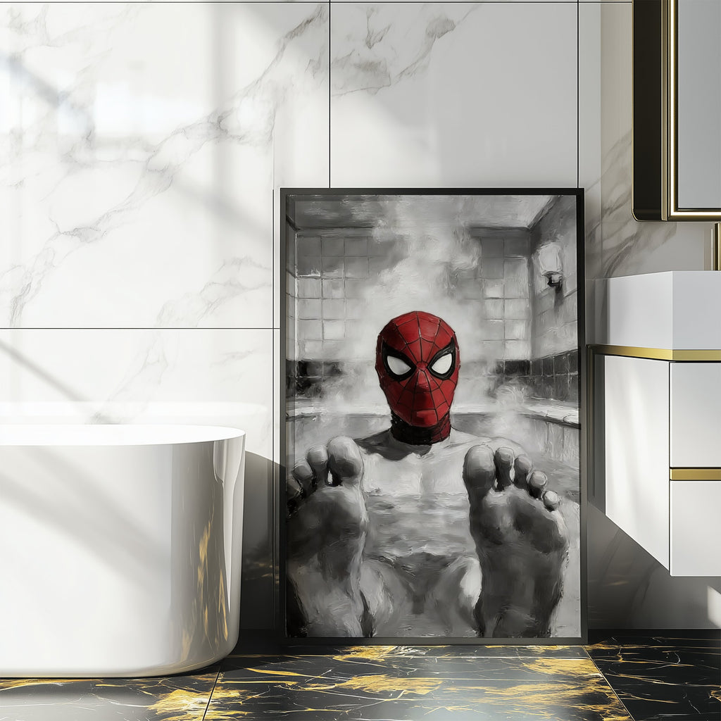 Spider-Man Sauna Scene B&W