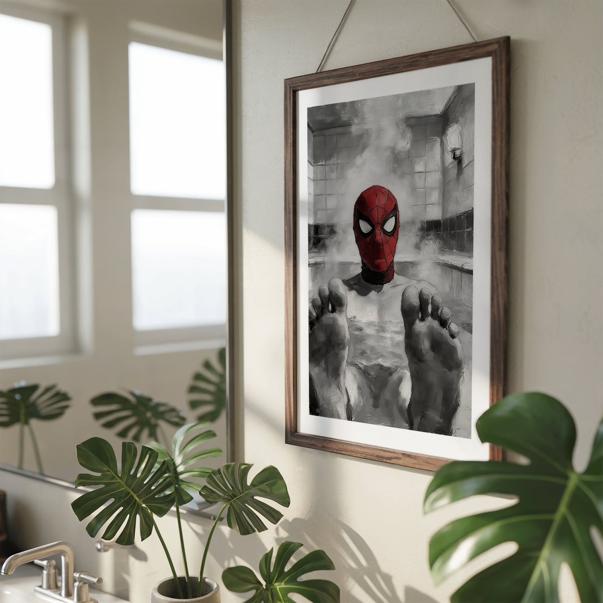 Spider-Man Sauna Scene B&W