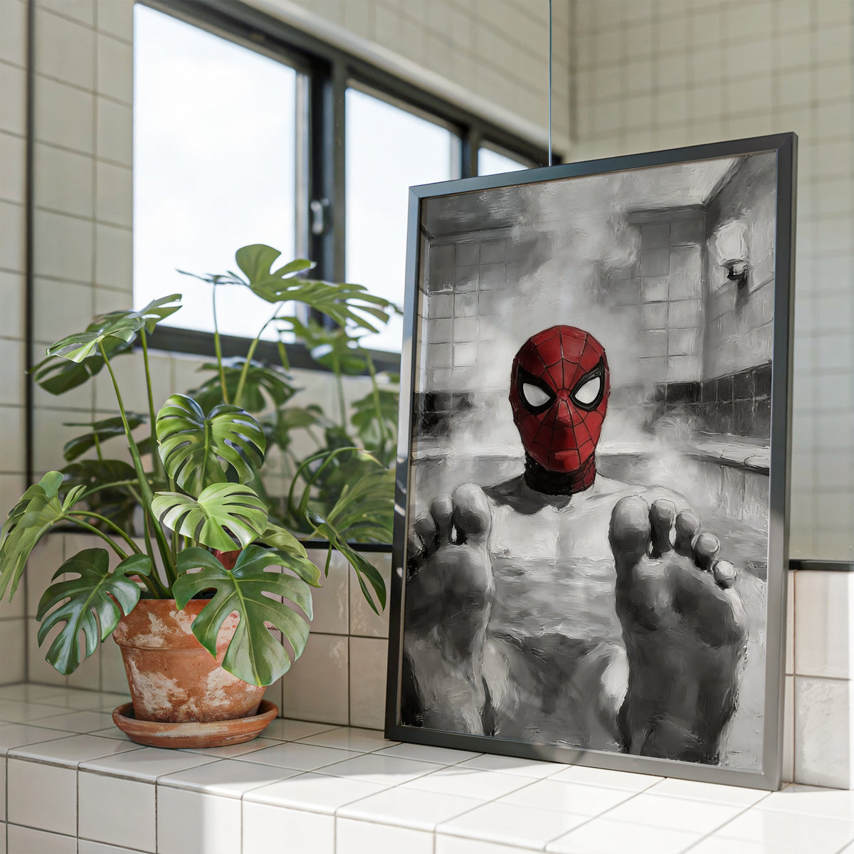 Spider-Man Sauna Scene B&W
